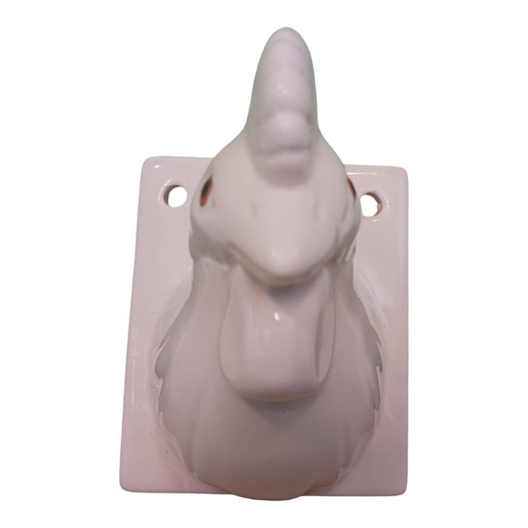 Vintage Ceramic Rooster Chicken Head Towel Apron Holder Wall Mount Farmhouse Set - Picture 6 of 16